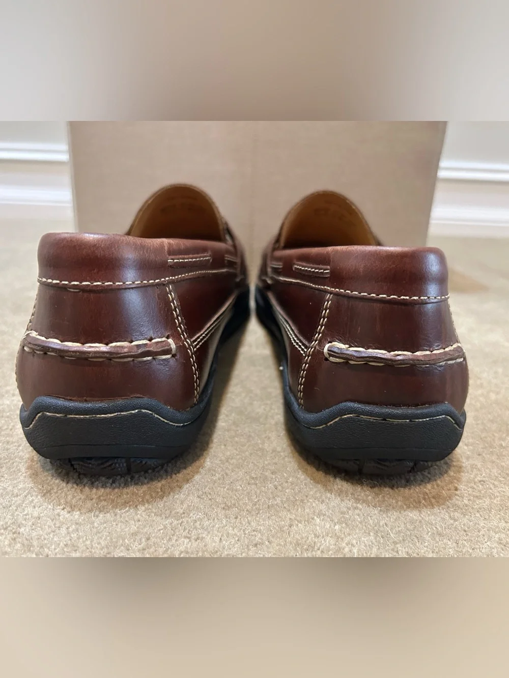 Johnston & Murphy Chocolate Brown Leather Tassel Loafers Size 12